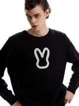 MOON BUNNY SWEATER BLACK (6586530529398)