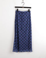 Kimo y2k retro check long skirt
