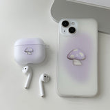 パープル - カラー マッシュルーム AirPods ケース_マット