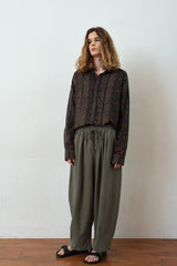 "PRE-ORDER 4/16~" WOOD-CUT DROP-SHOULDER SHIRT (Khaki) (6546131124342)