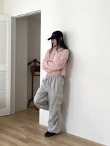 [Brushed lining] doco ポケットシャーリングツーウェイジョガーワイドパンツ