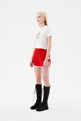 ウィッティバニートムボーイクロップTシャツ / WITTY BUNNY TOMBOY CROP T-SHIRT [WHITE]