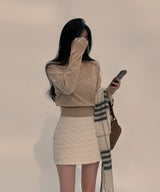 [BELLIDE MADE] Soft button long-sleeve knitwear