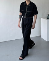 DL ステッチVネックカラーニットウェア / DL Stitch V-Neck Collar Knitwear (2 colors)