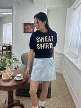 ハローレタリングショートスリーブニット