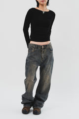 (W) Base Shirring Longsleeve (3color)