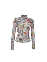 WORLDWIDE CAT POSTCARD HALF NECK LONG SLEEVE (6682308706422)