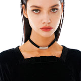 フィンガーホールリボンシャツ/Finger Hole Ribbon Shirt [Black Velvet]