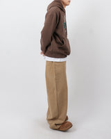 リープワイドピーチナッピングコットンパンツ/leap wide peach napping ccotton pants 2color
