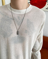 No.0210 solid bear necklace