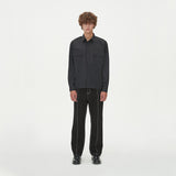 TWO POCKET HIDDEN BUTTONS SHIRTS_BLACK (6612825636982)