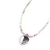 SURGiCAL HEART COLORFUL MOTHER OF PEARL NECKLACE #97