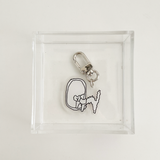 ベリーアングリーキャットルッキングインザミラー キーリング / Very angry cat looking in the mirror Key Ring