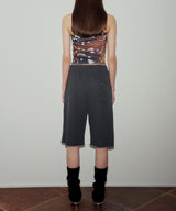 プリントシャーリングチューブトップ / PRINTED SHIRRING TUBE TOP (BROWN)