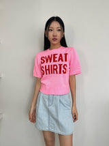ハローレタリングショートスリーブニット