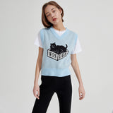 Box Cat Knit vest [Light Blue] (6679676026998)