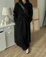 Trench wool coat