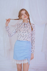tie neck blouse (6688342081654)