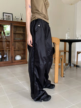 Tissue Coated Parachute Two Way Jogger Wide Pants