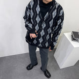 ジグザグモヘアアーガイルカーディガン/EV Zigzag Mo Hair Argyle Cardigan (2 colors)