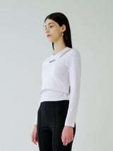 DOUBLE LAYERED LONG SLEEVE T-SHIRT (WHITE) (6600164049014)