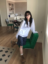Beelike bermuda denim pants