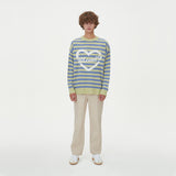 STRIPE HEART ROUND NECK KNIT_GREEN (6612837924982)