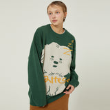 Sleeping maltese graphic knit