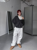 (UNISEX) テニピンタックバンディングパラスーツパンツ