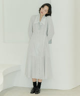 CHELSEA COLLAR FLARE DOT ONEPIECE - WHITE (6689412841590)