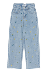 ワイドフィットキャンディ刺繡デニムパンツ/WIDE FIT CANDY EMBROIDERY DENIM PANTS