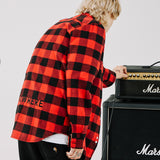 オーバーフィットフランネルシャツ/OVERFIT FLANNEL SHIRTS-RED+BLACK