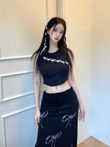 リボンマキシロングスカート/878. Ribbon maxy long sk (2color)
