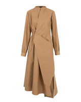 アシンメトリードレープウォータープルーフコート/Asymmetry Draped Waterproof Coat _ Beige