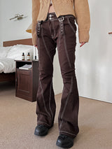 ブラウン ステッチ ブーツカット トラウザー / brown stitch bootcut trousers