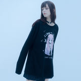 ポストへルガールTシャツ/0 2 post hell girl t-shirt - BLACK