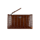 クロコダイルエンボポケットウォレット/CROCODILE EMBO POCKET WALLET-TAN BROWN