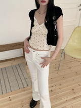 Colo Layered Flower Lace Strap Sleeveless