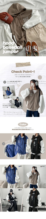 Bokin Fleece-Lined Two Way No. Ring Coloring Hooded Jumper