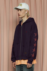 STAR ZIP-UP HOODIE / PURPLE