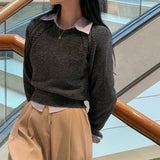 [BELLIDE MADE]Moment rag and raglan cropped knitwear