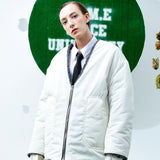 [UNISEX] Reversible Padded Cardigan Coat (Off White) (6656653557878)