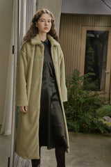 フェイクファーロングコート/FAKE FUR LONG COAT_GREEN TEA