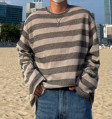 ストライプパンチロングスリーブニット / STRIPED PUNCHING LONG SLEEVE KNITWEAR(3COLOR)