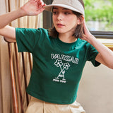 フラワークロップ半袖Tシャツ
