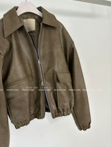 Big Pocket Vintage Leather Jumper
