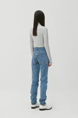 Flower Pattern Turtleneck_Ash Blue (6684830826614)