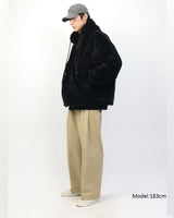 オーバーフィットファーフードジップアップジャケット / Overfit Fur hooded zip-up jacket_3color