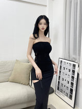 ストラップスリットマキシロングスカート/772. Strap slit maxy long sk (2color)