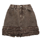 BROWN COLOR CANCAN SKIRT